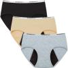 imageINNERSY Period Underwear for Teens Girls Cotton LeakProof Menstrual Panties 3PackBasics