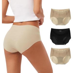 imageINNERSY Womens Seamless No Show Hipster Panties Invisible Light Underwear 3PackBlackNude