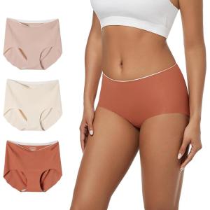 imageINNERSY Womens Seamless No Show Hipster Panties Invisible Light Underwear 3PackCaramelApricotLight Nude