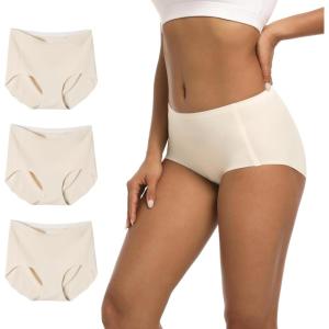 imageINNERSY Womens Seamless No Show Hipster Panties Invisible Light Underwear 3PackLight Nude
