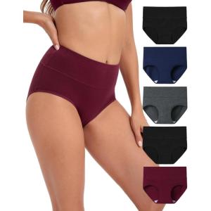 imageINNERSY Womens Underwear Cotton Soft Underwear High Waisted Breathable Briefs 5 PackDusk Denim