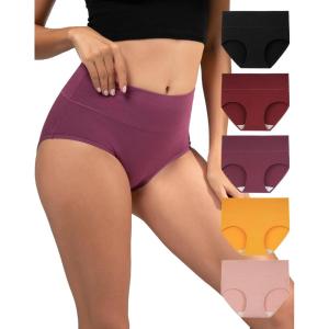 imageINNERSY Womens Underwear Cotton Soft Underwear High Waisted Breathable Briefs 5 PackDusky Glow