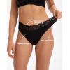 imageINNERSY Period Underwear for Women Cotton Lace Leakproof Menstrual Hipster Panties Bikini Briefs 3PackSolid Black