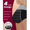 imageINNERSY Period Underwear for Women High Waisted LeakProof Postpartum Menstrual Panties 3PackBlack With Grey Hem