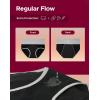 imageINNERSY Period Underwear for Women High Waisted LeakProof Postpartum Menstrual Panties 3PackBlack With Grey Hem