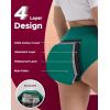 imageINNERSY Period Underwear for Women High Waisted LeakProof Postpartum Menstrual Panties 3PackForest Night