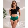 imageINNERSY Period Underwear for Women Leakproof High Waisted Menstrual Cotton Panties 3 PackBerry Evergreen