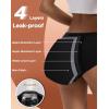 imageINNERSY Period Underwear for Women Teens LeakProof Menstrual Cotton Protective Hipster Panties 3PackHeavy Flow All Black