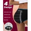 imageINNERSY Period Underwear for Women Teens LeakProof Menstrual Cotton Protective Hipster Panties 3PackLight Flow Contrasting Black