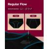 imageINNERSY Period Underwear for Women Teens LeakProof Menstrual Cotton Protective Hipster Panties 3PackLight Flow Contrasting Black