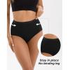 imageINNERSY Womens Cotton Underwear Super High Waisted Briefs Soft Full Coverage Panties 4 PackBlack