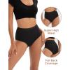 imageINNERSY Womens Cotton Underwear Super High Waisted Briefs Soft Full Coverage Panties 4 PackBlack