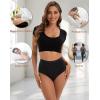 imageINNERSY Womens Cotton Underwear Super High Waisted Briefs Soft Full Coverage Panties 4 PackBlack