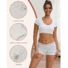 imageINNERSY Womens Lace Underwear Cotton Soft Boyshorts Panties Boxer Briefs 3PackWhiteBlueGray