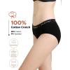 imageINNERSY Womens Underwear Cotton Hipster Panties Mid Rise Briefs Tagless Wide Waistband 6 PackBlack With Wide Band