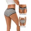 imageINNERSY Womens Underwear Cotton Hipster Panties Mid Rise Briefs Tagless Wide Waistband 6 PackFancy Checkers