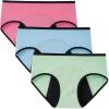 imageINNERSY Period Underwear for Women Teens LeakProof Menstrual Cotton Protective Hipster Panties 3PackLight Flow Bright Spring