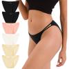 imageINNERSY String Bikini Panties for Women Sexy Silky Cheeky Underwear 6PackBlack Beige