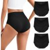 imageINNERSY Womens High Waist Seamless Underwear No Show Panties Full Coverage Briefs 3PackBlack