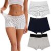 imageINNERSY Womens Lace Underwear Cotton Soft Boyshorts Panties Boxer Briefs 3PackWhiteBlueGray