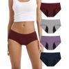 imageINNERSY Womens Period Underwear Hipster Postpartum Leakproof Protective Menstrual Panties MultipackDeep Charm