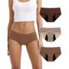 imageINNERSY Womens Period Underwear Hipster Postpartum Leakproof Protective Menstrual Panties MultipackMilaed
