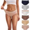 imageINNERSY Womens Underwear Cotton Hipster Panties Mid Rise Briefs Tagless Wide Waistband 6 PackEarthly Nudes