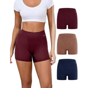 imageINNERSY Period Boxer for Women High Waisted Leak Proof Postpartm Menstrual Mesh BoyShorts Panties Underwear 3PackDark Vintage
