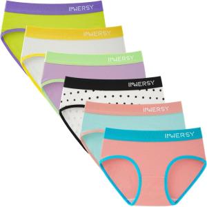 imageINNERSY Teen Girls Underwear Kids Cotton Comfortable Panties Age 816 6PackBrights L1214 yrs