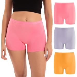 imageINNERSY Womens Boyshorts Underwear Silky Boxer Briefs Ladies Boy Shorts Panties 3PackVibrant Colors
