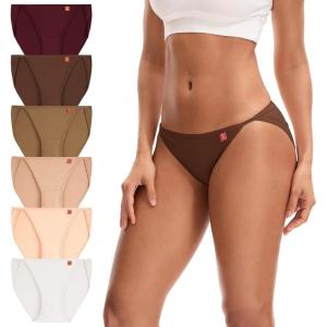 imageINNERSY Womens High Cut String Bikini Panties Stretchy Sexy Cotton Underwear 6PackEarth Tone