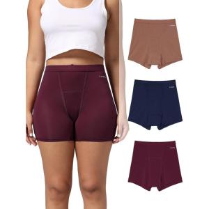 imageINNERSY Womens High Waisted Period Underwear Boy Shorts Panties for Postpartum Menstrual 3PackDark Vintage