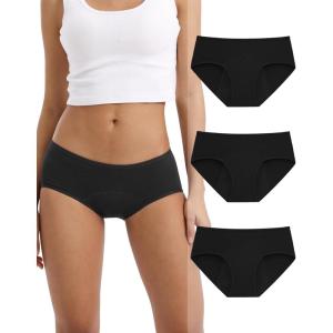 imageINNERSY Womens Period Underwear Hipster Postpartum Leakproof Protective Menstrual Panties MultipackBlack