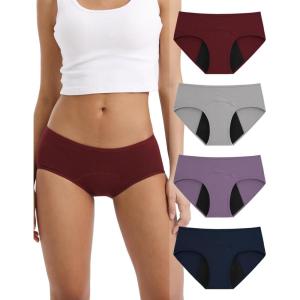 imageINNERSY Womens Period Underwear Hipster Postpartum Leakproof Protective Menstrual Panties MultipackDeep Charm