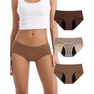 imageINNERSY Womens Period Underwear Hipster Postpartum Leakproof Protective Menstrual Panties MultipackMilaed
