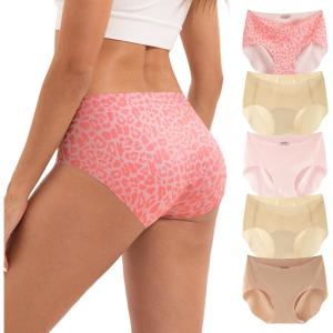 imageINNERSY Womens Seamless Underwear No Show Invisible Lightweight Hipster Panties 5PackPetal Blend