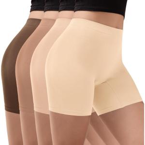 imageINNERSY Womens Slip Shorts for Under Dresses Anti Chafing Biker Shorts Boyshorts Underwear4packAutumn Maple