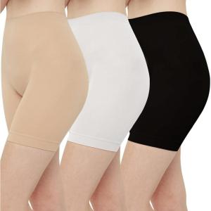 imageINNERSY Womens Slip Shorts for Under Dresses High Waisted ShortsBlack Nude White