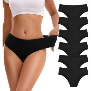 imageINNERSY Womens Underwear Cheeky Hipster Panties Breathable Cotton Panty 6PackBlack