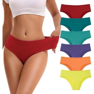 imageINNERSY Womens Underwear Cheeky Hipster Panties Breathable Cotton Panty 6PackRainbow