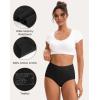 imageINNERSY Womens High Waisted Underwear Cotton Panties Regular ampamp Plus Size 5PackSolid Black