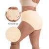 imageINNERSY Womens Plus Size Seamless Underwear High Waisted No Show Panties Invisible Briefs 3PackNude
