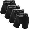 imageINNERSY Mens Bamboo Viscose Boxer Briefs Breathable Moisture Wicking Underwear 4PackSolid Black