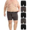 imageINNERSY Mens Big and Tall Boxer Briefs Stretch Cotton Moisture Wicking Underwear 5PackCharcoal  Black