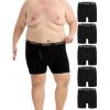 imageINNERSY Mens Big and Tall Boxer Briefs Stretch Cotton Moisture Wicking Underwear 5PackClassic Black