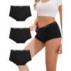 imageINNERSY Womens Period Boxers Underwear Leak Proof Menstrual Boy Shorts Panties 3PackBlack