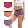 imageINNERSY Womens Period Boxers Underwear Leak Proof Menstrual Boy Shorts Panties 3PackMulberry