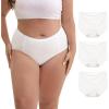 imageINNERSY Womens Plus Size Seamless Underwear High Waisted No Show Panties Invisible Briefs 3PackWhite