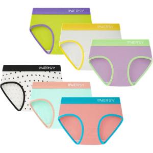 imageINNERSY Big Girls Underwear Size 816 Cotton Teen Panties No Wedgies Briefs 6PackVivid Brights
