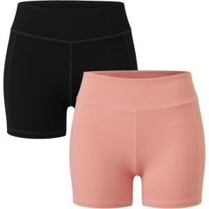 imageINNERSY Girls Athletic Biker Shorts Size 816 Years Gymnastics Volleyball Dance ShortsBlack Pink 2pack
